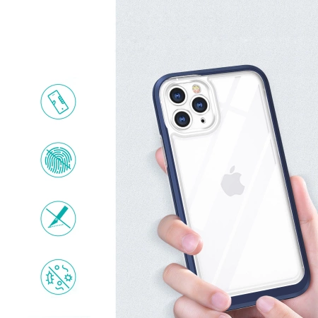 Clear 3in1 etui do iPhone 11 Pro Max żelowy pokrowiec z ramką niebieski
