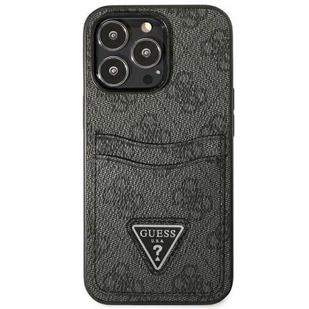 Guess GUHCP13LP4TPK iPhone 13 Pro / 13 6,1" czarny/black hardcase 4G Triangle Logo Cardslot