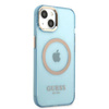 Guess GUHMP13MHTCMB iPhone 13 6,1" niebieski/blue hard case Gold Outline Translucent MagSafe