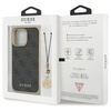 Etui Guess GUHCP14LGF4GGR na iPhone 14 Pro - szare hardcase 4G Charms Collection