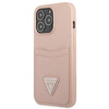 Guess GUHCP13LPSATPP iPhone 13 Pro / 13 6,1" różowy/pink hardcase SaffianoTriangle Logo Cardslot