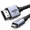 Kabel przejściówka micro HDMI - HDMI  2.1 8K 2m Ugreen HD164 - szary