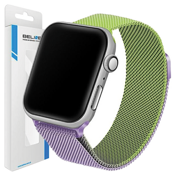 BELINE PASEK DO ZEGARKA APPLE WATCH STALOWY 42 44 45 49MM ZIELONO-PURPUROWY