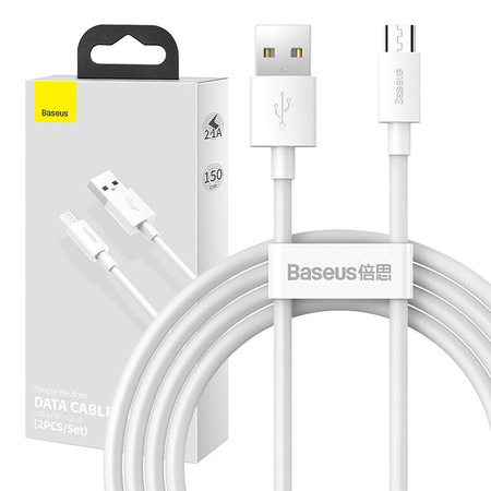 BASEUS KABEL MICRO USB PRZEWÓD DO TELEFON TABLET 21A 1.5M SZYBKIE ŁADOWANIE