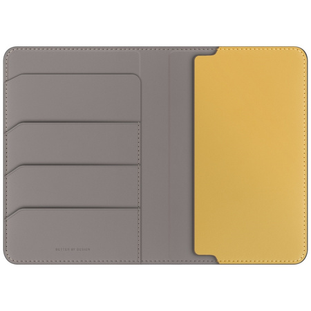 Etui na paszport UNIQ Belmont blokada    RFID szaro-żółty