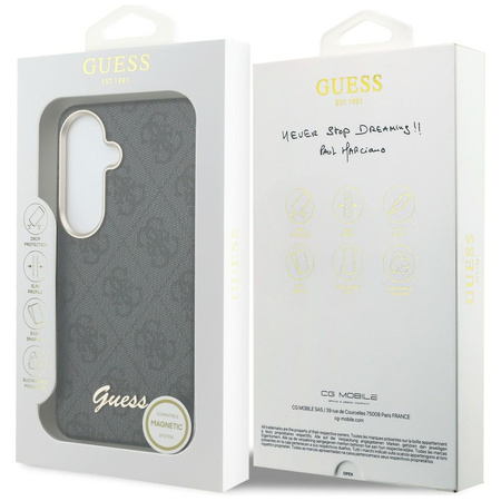 Etui Guess 4G Script MagSafe do Samsung  Galaxy S26 czarny