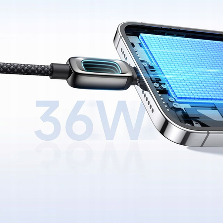 MCDODO KABEL USB-C LIGHTNING SZYBKIE ŁADOWANIE DO IPHONE PD 36W CZARNY 1M