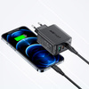 Acefast 2w1 ładowarka sieciowa 2x USB Typ C / USB 65W, PD, QC 3.0, AFC, FCP (zestaw z kablem) czarny (A13 black)