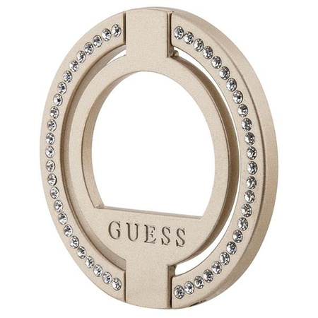 Etui Guess MagSafe Ring stand GUMRSALDGD - złote Rhinestone