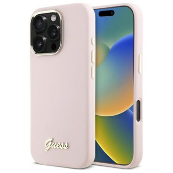 GUESS ETUI CASE HARDCASE DO IPHONE 16 PRO MAX 6.9 SILIKONOWE LOGO METAL