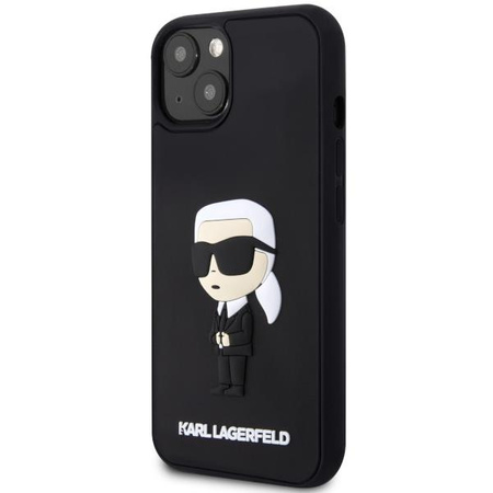 Etui Karl Lagerfeld KLHCP14M3DRKINK na iPhone 14 Plus 6.7" - czarne Rubber Ikonik 3D