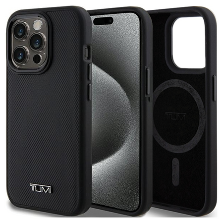 Tumi TUHMP15LRBAK iPhone 15 Pro 6.1czarny/black hardcase Leather Balistic Pattern MagSafe