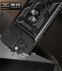 Pancerne etui Hybrid Armor Camshield z podstawką i osłoną aparatu do iPhone 15 - niebieskie