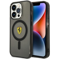 Etui Ferrari FEHMP14LURKK na iPhone 14 Pro - czarne Translucent Magsafe