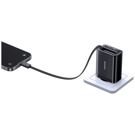 USAMS ŁADOWARKA 30W DO TELEFONÓW 1X USB-C 1X USB-A Z KABLEM SZYBKIE