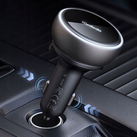 MCDODO MOCNA SZYBKA ŁADOWARKA SAMOCHODOWA 3X USB USB-C PD 80W LED KABEL 1M