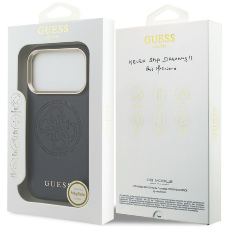 Etui Guess Perforated 4G MagSafe do      iPhone 17 Pro Max niebieski