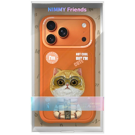 Etui Nimmy Cool&Cute 2.0 Cat do iPhone   17 Pro Max pomarańczowy