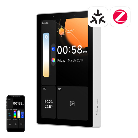 Panel sterowania WiFi/Bluetooth/ZigBee Matter SONOFF NSPanel Pro 120 (biały)
