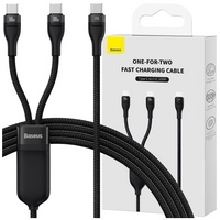 Baseus Flash Series Ⅱ kabel do szybkiego ładowania 2w1 USB-C - 2xUSB-C 100W 1.5m czarny