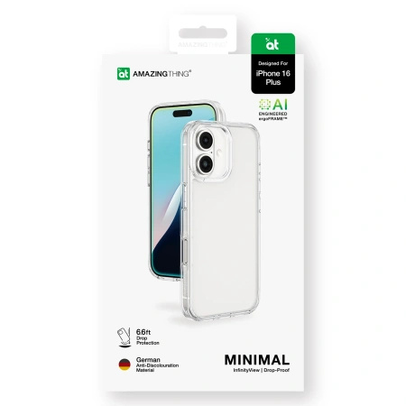 AMAZINGTHING ETUI MINIMAL CASE DO IPHONE 16 PLUS PRZEZROCZYSTE OCHRONA