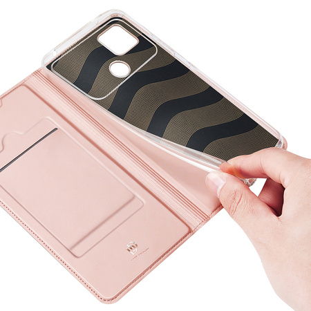Dux Ducis Skin Pro etui Xiaomi Poco C40 pokrowiec z klapką portfel na kartę podstawka różowe