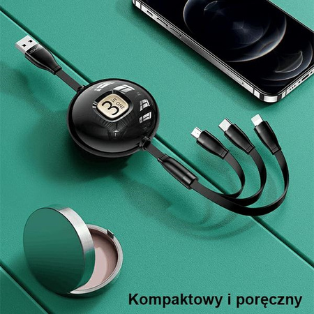 USAMS KABEL 3W1 DO LIGHTNING MICROUSB USB-C DO TELEFONÓW SZYBKIE ŁADOWANIE
