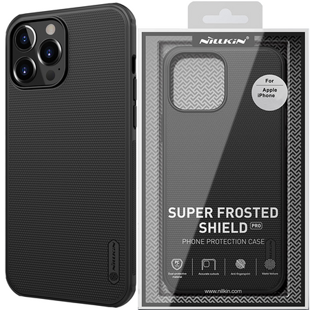 Nillkin Super Frosted Shield wzmocnione etui pokrowiec + podstawka iPhone 13 Pro Max czarny