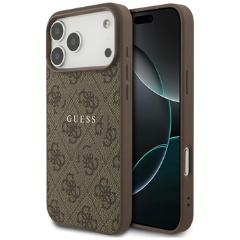 Etui Guess 4G Ring Classic Logo MagSafe  do iPhone 17 Pro Max brązowy