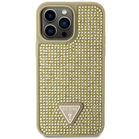 Etui Guess GUHCP14XHDGTPD na iPhone 14 Pro Max 6.7" - złote Rhinestone Triangle