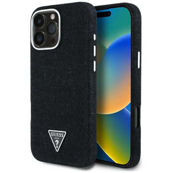 GUESS ETUI DENIM TRIANGLE LOGO DO IPHONE 16 PRO MAX DO MAGSAFE STYLOWA