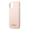 Guess GUHMP13SSBPLP iPhone 13 mini 5,4" różowy/pink hard case Silicone Logo Plate MagSafe