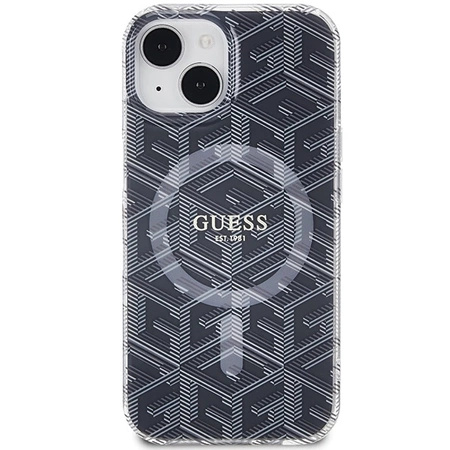 Etui Guess IML GCube MagSafe na iPhone 15 / 14 / 13 - czarne