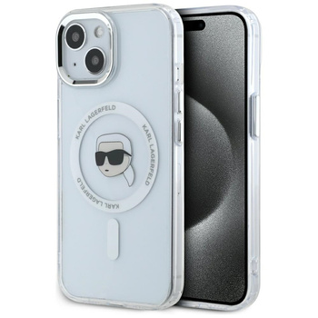 KARL LAGERFELD ETUI IML METAL KARL HEAD DO MAGSAFE DO IPHONE 15 Z WYSOKĄ