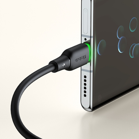 MCDODO USB-C FAST CHARGING CABLE FOR SAMSUNG XIAOMI TYPE C 6A 100W 1M LED BLACK