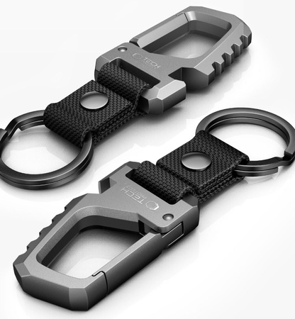 TECH-PROTECT CARABINER KEYCHAIN SLIDELOCK DO ZAWIESZENIA KLUCZY GUNMETAL