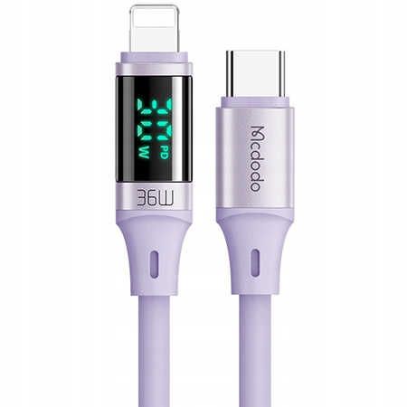 MCDODO USB-C LIGHTNING 36W 2M DISPLAY CABLE FOR IPHONE 14 PURPLE