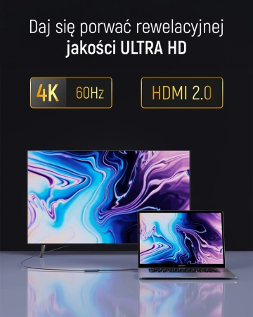Adapter Wozinsky WACH-01 USB-C - HDMI 4K 60Hz - czarny