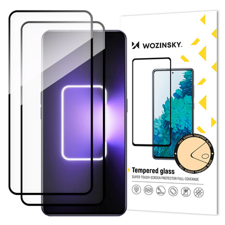 Wozinsky Full Glue Tempered Glass 2x szkło hartowane do Realme GT Neo 5 / Realme GT3 9H na cały ekran z czarną ramką