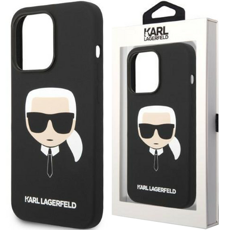 Karl Lagerfeld KLHMP14LSLKHBK iPhone 14 Pro 6,1" hardcase czarny/black Silicone Karl`s Head Magsafe