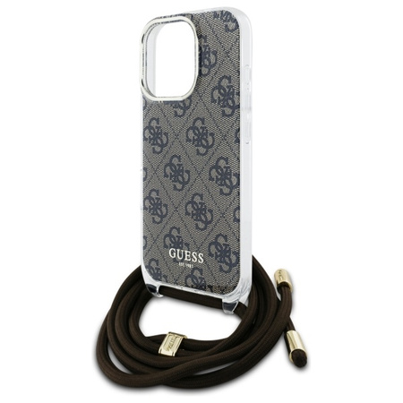 GUESS POKROWIEC DO IPHONE 16 PRO 6.3 Z CORD CROSSBODY HARDCASE PRINT