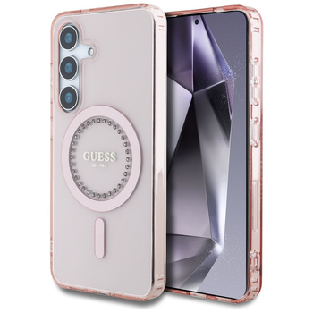 GUESS ETUI POKROWIEC TPU DO SAMSUNG GALAXY S25 DO MAGSAFE Z DIAMENTAMI