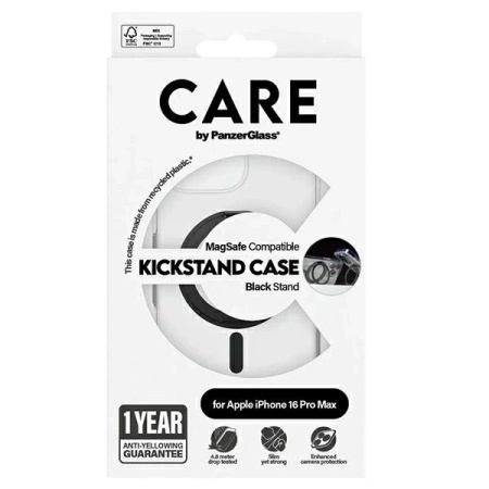 Etui CARE by PanzerGlass Feature Kickstand Case z MagSafe na iPhone 16 Pro Max - czarne