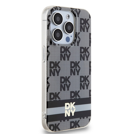 DKNY ETUI HARDCASE DO IPHONE 13 PRO 6.1 IML CHECKERED MONO STRIPES
