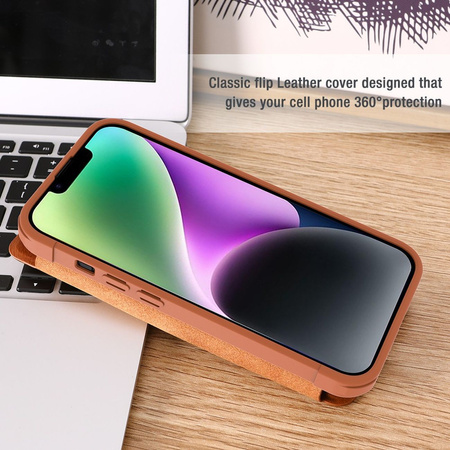 Nillkin Qin Leather Pro Case etui iPhone 14 Plus osłona na aparat kabura pokrowiec obudowa z klapką czarny