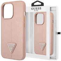 Guess GUHCP13LPSATLP iPhone 13 Pro / 13 6,1" różowy/pink hardcase SaffianoTriangle Logo