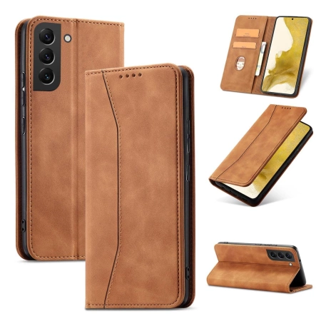 HURTEL ETUI CASE POKROWIEC MAGNETYCZNY DO SAMSUNG GALAXY S23 PLUS BRĄZOWE