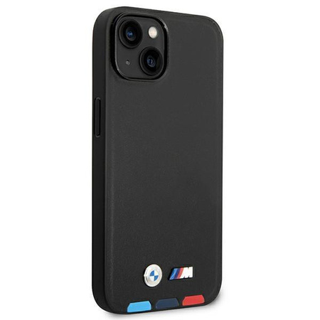 Etui BMW BMHCP14S22PTDK iPhone 14 6,1" czarny/black Leather Stamp Tricolor