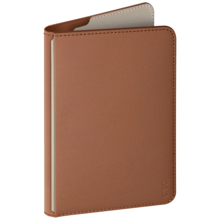 Etui na paszport UNIQ Belmont z Apple    Find My blokada RFID karmelowy beżowy