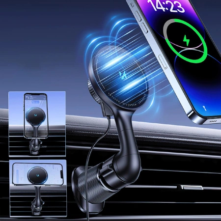 WOZINSKY UCHWYT SAMOCHODOWY Z ŁADOWARKĄ QI MAGSAFE 15W DO TELEFONÓW NA